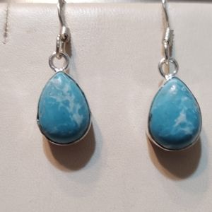 Sterling Silver French Wire Turquoise Earrings